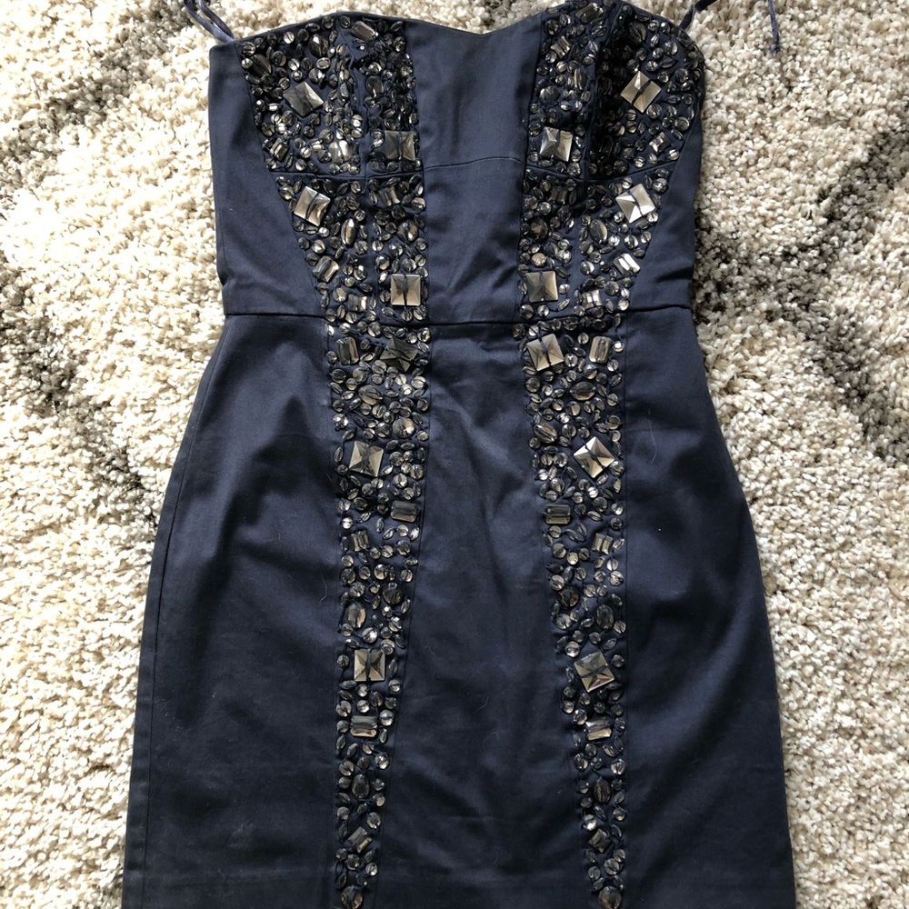 French Connection Blue bejeweled dress